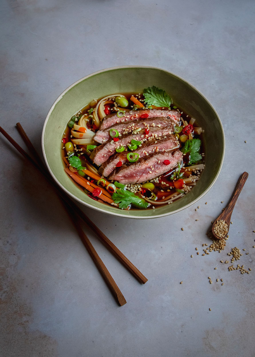 Miso Ramen with Underblade steak - Knepp