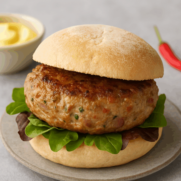 Pork, Leek and Bacon Burger