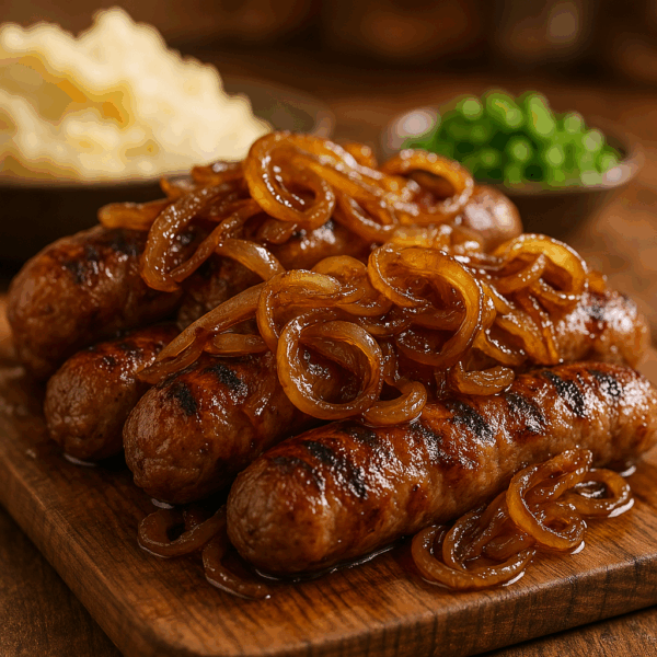 Beef and Caramelised Onion Sausages
